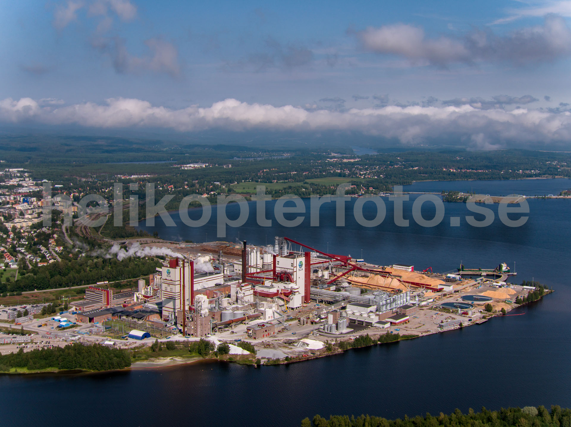 Östrands massafabrik, flygfoto