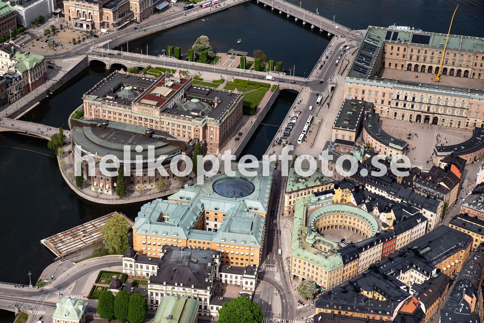 Riksdagen i Stockholm, flygfoto